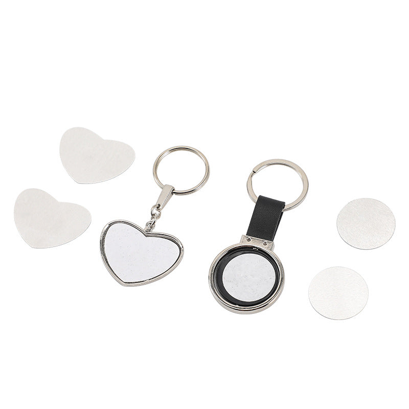 Wholesale 2023 Heat Transfer Double Sided Turn Blank Round Corner Square Single Plate Metal Keychain